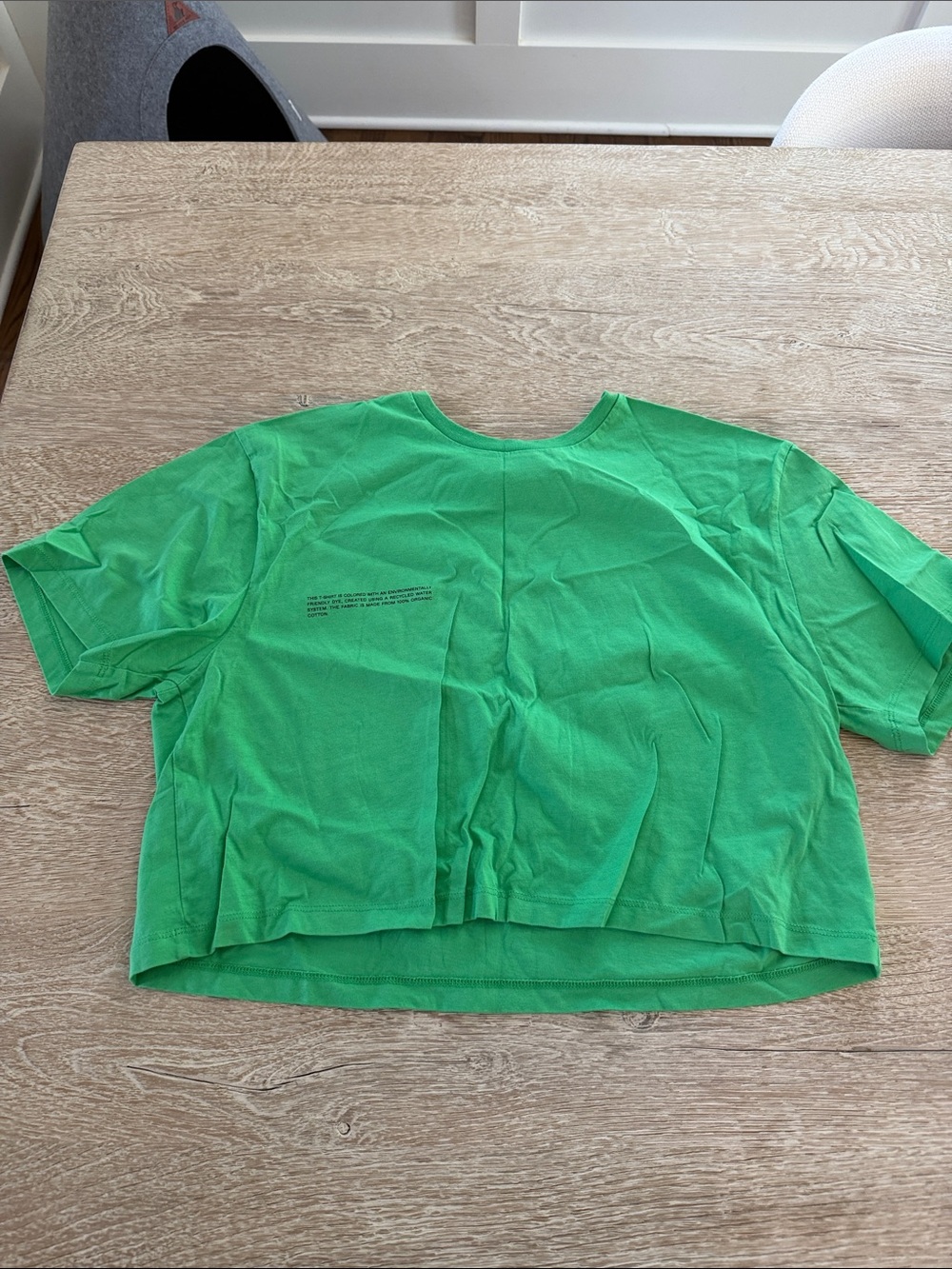Pangaia Kids Bright Green Cropped Tee